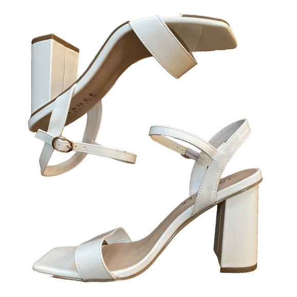 Journey Collection Tivona Sandals Creamy White Patent High Heels Shoes US Size 8 - Picture 10 of 11